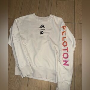 Peloton X Adidas White Sweatshirt with Black Accents